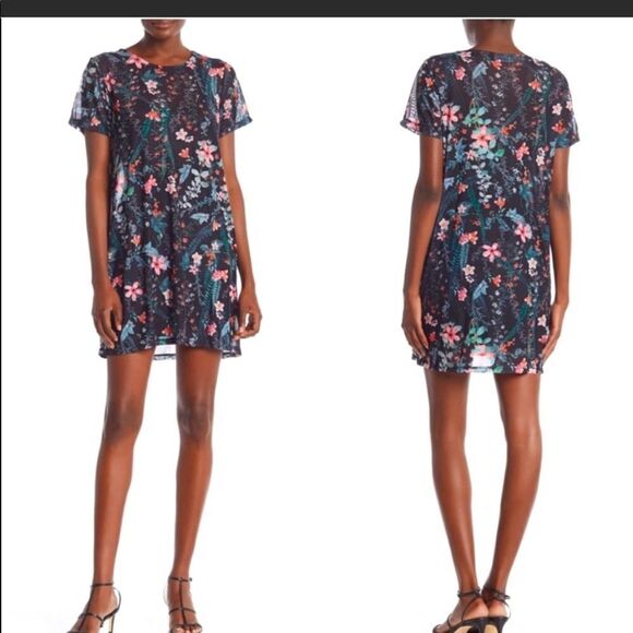 MINKPINK Dresses & Skirts - MINKPINK Sheer Floral Mesh Mini Dress Xs/S NWT